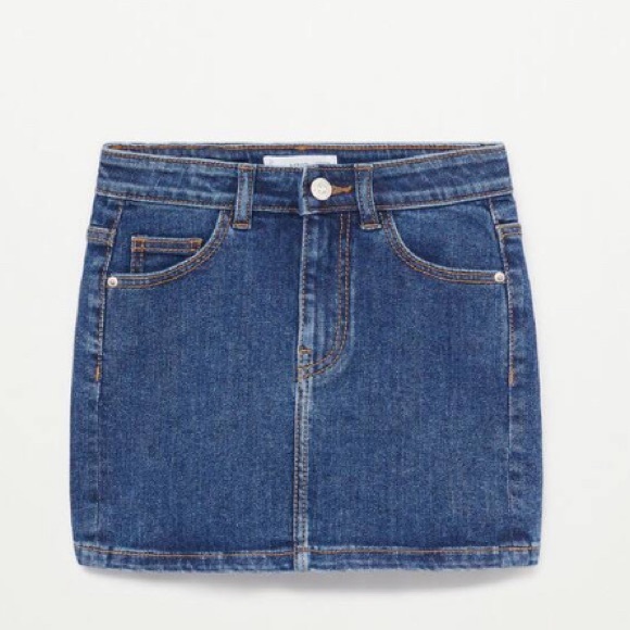 New Mango Dark Denim Skirt, Size 9 - Picture 3 of 3